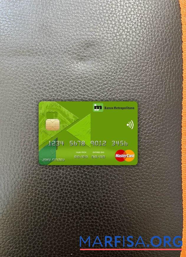 Downloadable Cuba Metropolitano bank mastercard photolook front sample